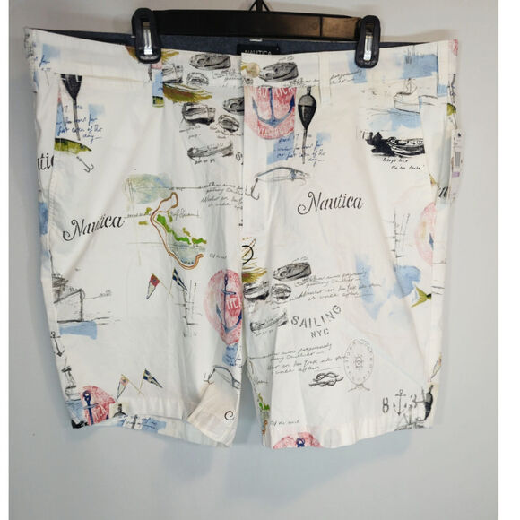 Nautica The Deck Sail White Short Men's Size 38W  Coastal Nautical NYC NWT - Picture 1 of 9